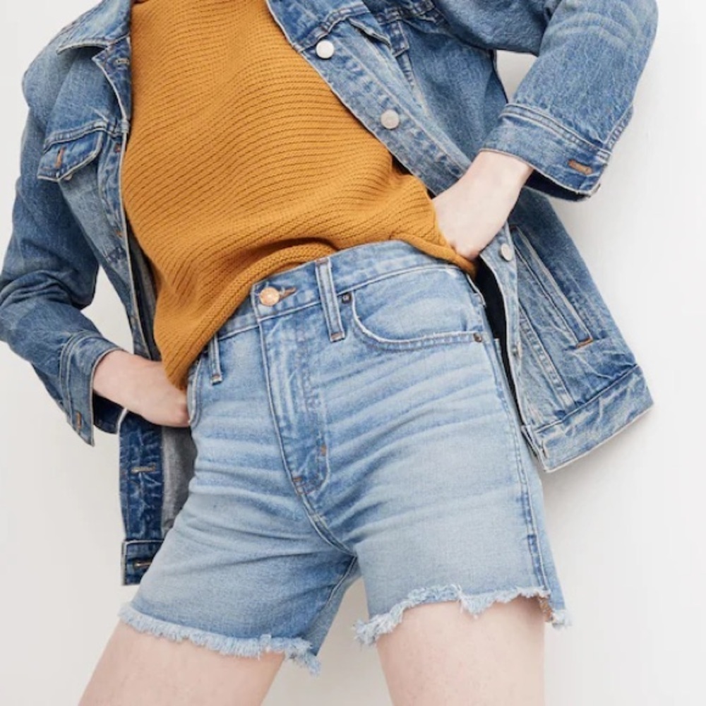 MADEWELL The Perfect Jean Short: Step-Hem Edition Odell Wash High Rise 26